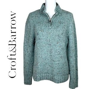 Croft & Barrow Aquamarine Mock Turtleneck Zippered Collar Sweater